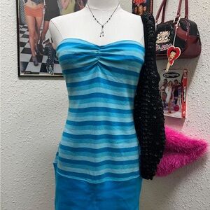 Anchor Blue Turquoise and Light Blue Striped Camisole